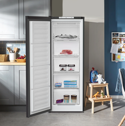 Beko Tall Upright Freezer 54W 146H Black Frost Free| FNE4545B