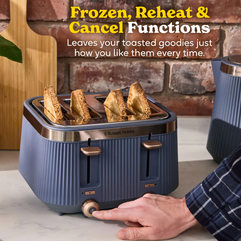 Russell Hobbs Bronte Navy Toaster 4 Slice | 26772 - Image 4