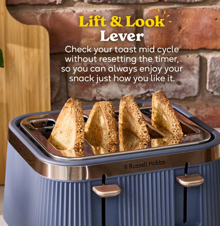 Russell Hobbs Bronte Navy Toaster 4 Slice | 26772 - Image 5