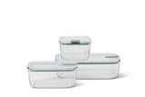 Set of 3 EasyClip glass storage boxes (2x700ml, 1x1500ml), airtight, microwave, oven safe, BPA-free – Keans Claremorris