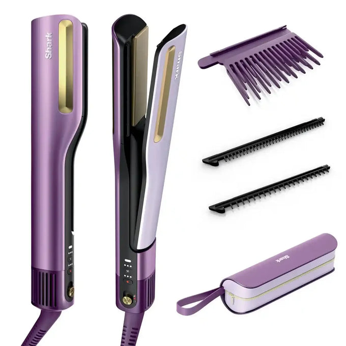 Shark SilkiPro Hair Straightener & Dryer 2-in-1 – Plum Satin | HT401UKPU Keans Claremorris