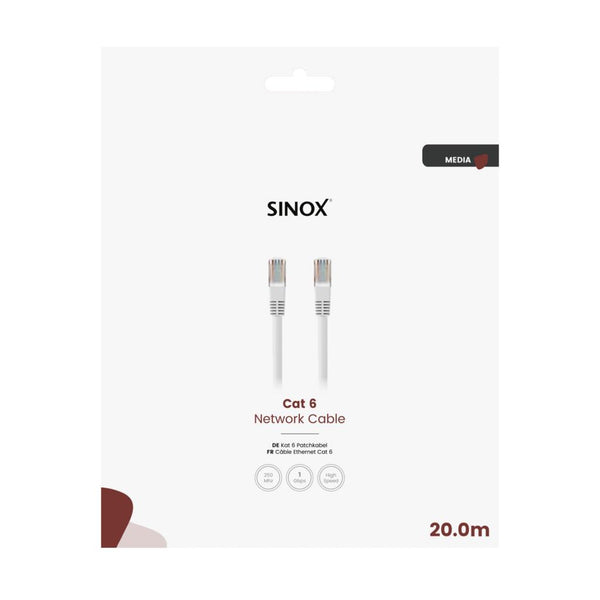 Sinox Cat 6 Cable 20 Mtr White | Cat 6 Cable | Keans Claremorris
