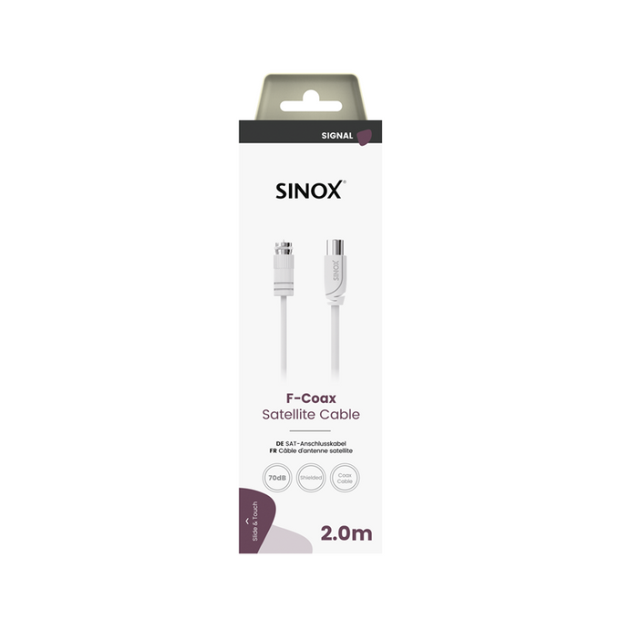 Sinox Satellite F-COAX CABLE 2M | Keans Claremorris