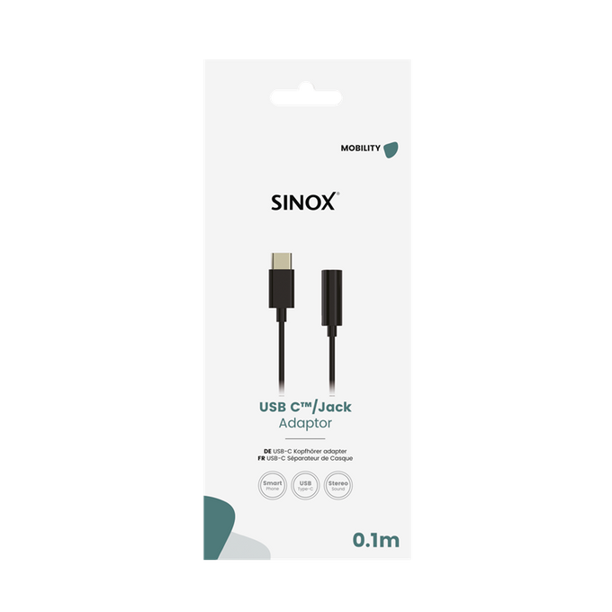 Sinox USB C - 3.5MM Adaptor Black | Keans Claremorris