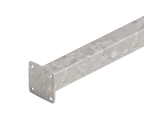 Smartfence 1.25m Galvanised Post & Plate Bracket 80x80mm for SmartPosts mounting on concrete - Keans Claremorris