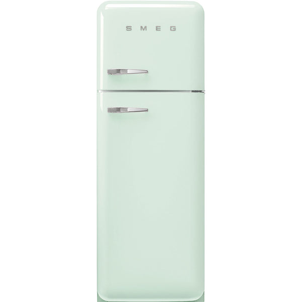 Smeg 60cm 50s Style Right Hand Hinge Freezer over Fridge Pastel Blue Green | Keans Claremorris