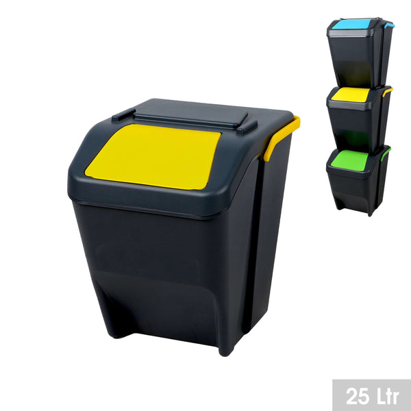 Stackable Recycle Bin 25L Yellow 34490 Keans Claremorris