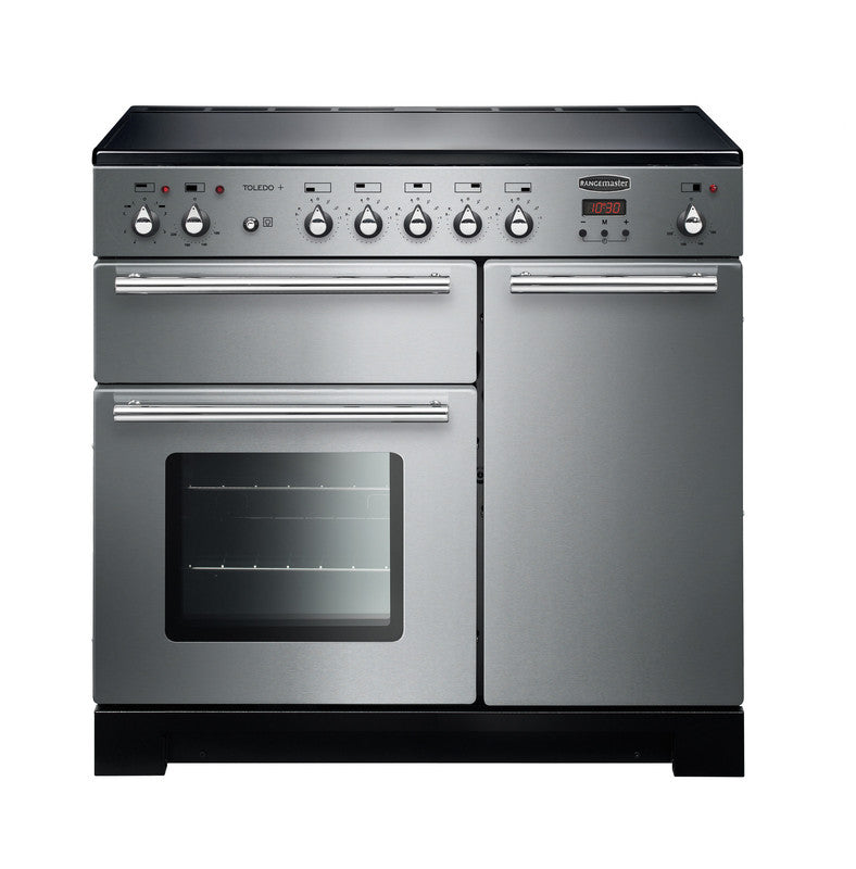 Rangemaster Toledo + 90CM induction range cooker with 5 hob zones, dual electric ovens, programmable clock – Keans