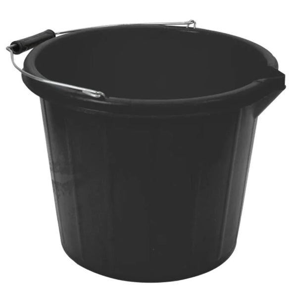 Standard Black Plastic Bucket 3 Gallon Keans Claremorris