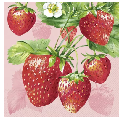 Strawberry Fruits Red Lunch Napkins Keans Claremorris