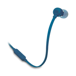 JBL T110 In-Ear Headphones 1-Button Mic Remote Blue| JBLT110BLUE
