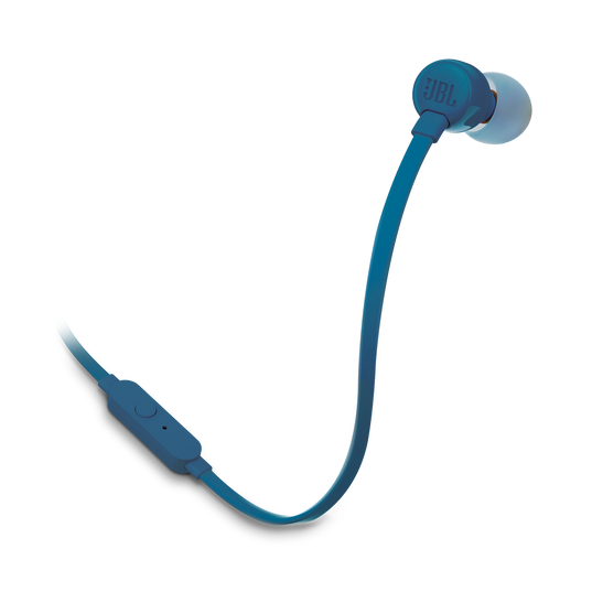 JBL T110 In-Ear Headphones 1-Button Mic Remote Blue| JBLT110BLUE - Image 2