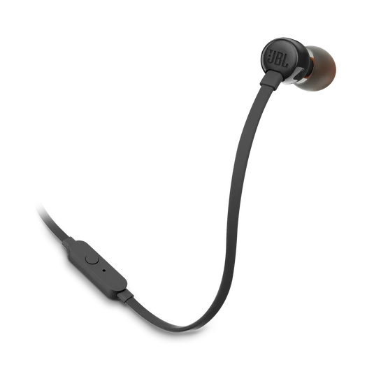 JBL T110 In-Ear Headphones 1-Button Mic Remote Black| JBLT110BLKE - Image 2