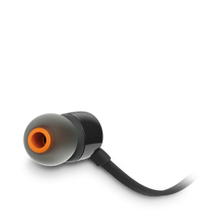 JBL T110 In-Ear Headphones 1-Button Mic Remote Black| JBLT110BLKE