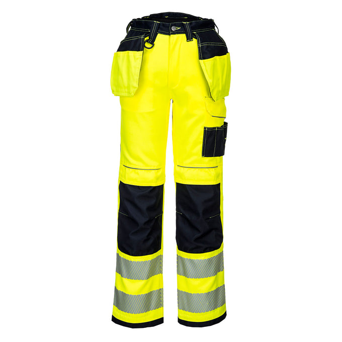 Portwest PW3 Hi-VIS Holster Trousers Yellow Black - Image 1