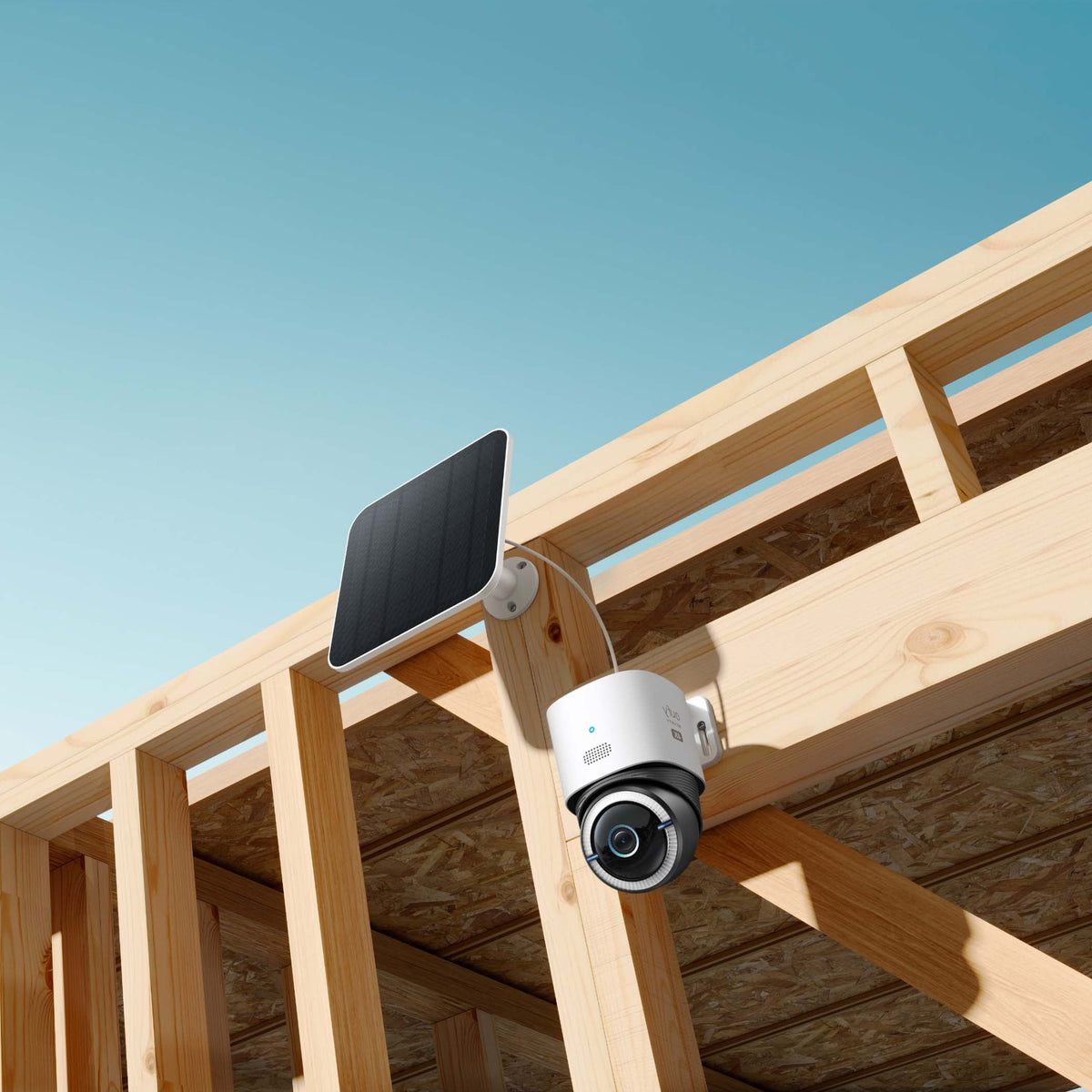 Eufy 4G LTE Cam S330 with solar panel for wireless security, available at Keans Claremorris.