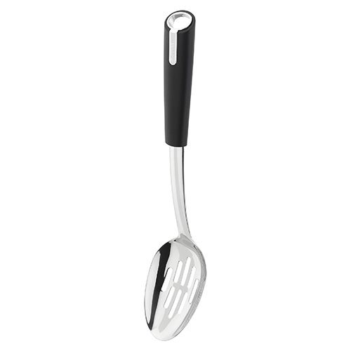 Judge Black Satin Slotted Spoon with hanging loop, dishwasher safe, sleek design – available at Keans Claremorris.