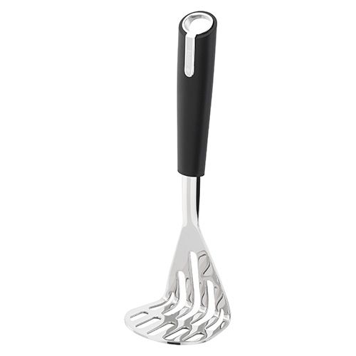 Judge Satin Black Masher with ergonomic handle, dishwasher safe, sleek matte finish, used on Family Food Fight – Keans