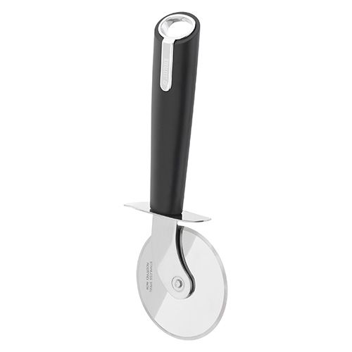 Judge Satin Black Pizza Cutter with sharp stainless steel blade, hanging loop, dishwasher safe – available at Keans