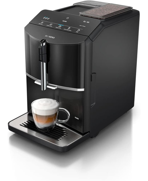 Siemens EQ300 fully automatic coffee machine in piano black with iAroma System, removable brewing unit – Keans Claremorris.