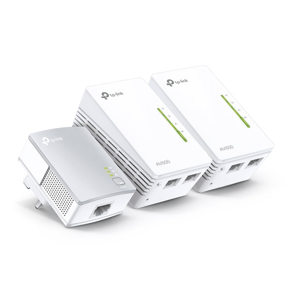 TP-Link AV600 Powerline Wi-Fi Extender with 2 LAN Ports | TL-WPA4220 3 Pack Starter Kit