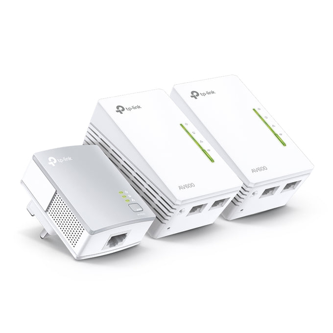 TP-Link AV600 Powerline Wi-Fi Extender with 2 LAN Ports | TL-WPA4220 3 Pack Starter Kit - Image 1