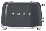 Smeg TSF01 50’s style 2-slice toaster in slate grey, 6 browning levels, defrost, reheat, bagel functions – Kean’s