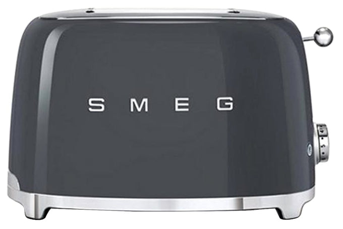 Smeg TSF01 50’s style 2-slice toaster in slate grey, 6 browning levels, defrost, reheat, bagel functions – Kean’s