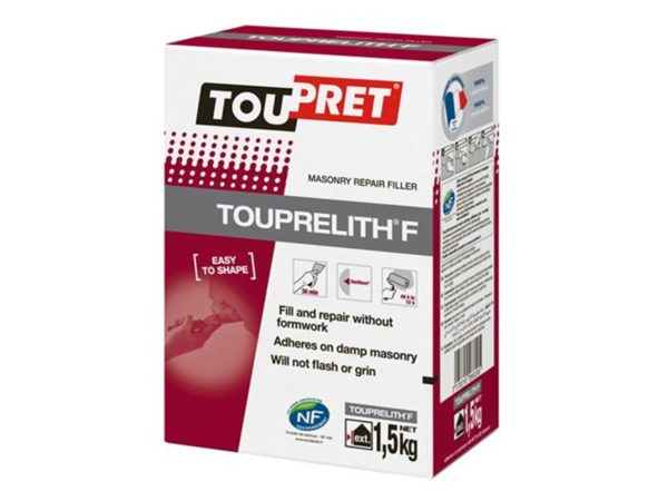 Toupret Touprelith Masonry Repair Filler 1.5kg, fast-drying, strong adhesion, for exterior masonry repairs - Keans