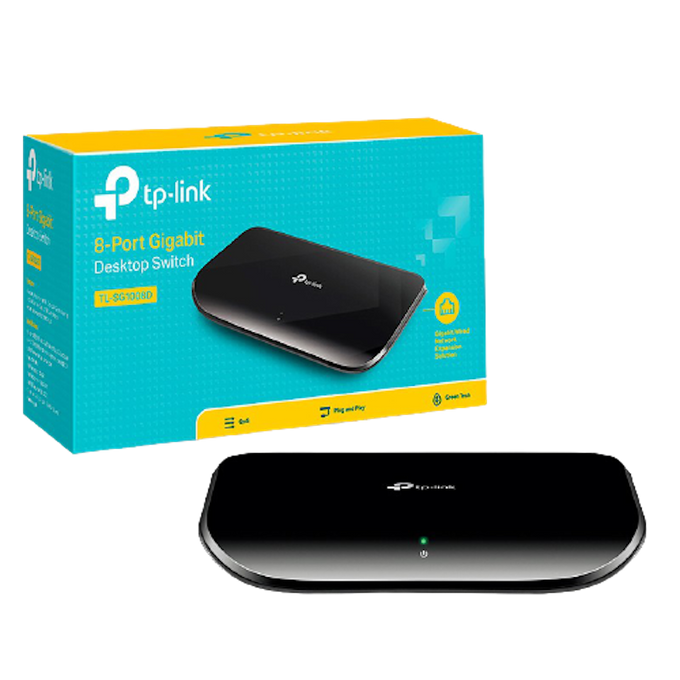 TP-Link 8-Port Gigabit Desktop Switch Steel - High-Speed Network Hub | Available at Keans Claremorris