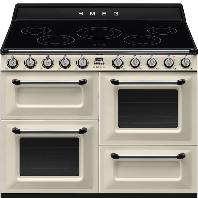 Smeg 110cm Victoria 4 Cavity Traditional Range Cooker with Induction Hob & Side Opening Ovens - Image 3