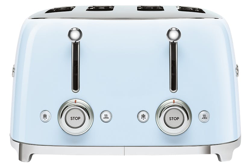Smeg 50's Retro Style 4 Slice Toaster in Pastel Blue TSF03PBUK, vintage design, available at Keans Claremorris