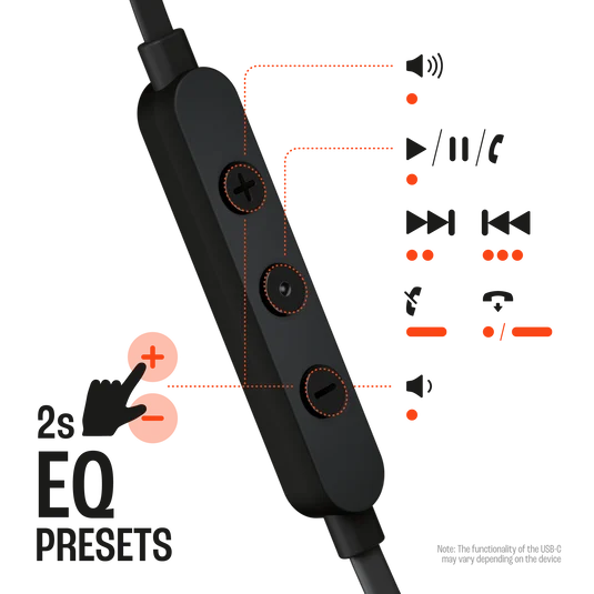 JBL Tune 310C USB-C Wired In-Ear Headphones High Res Black| JBLT310CBLK - Image 4