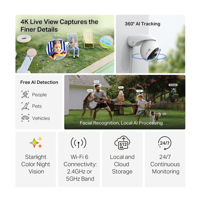 TP-Link Tapo 4K IP66 Pan/Tilt WiFi 6 AI Camera| TPL-TAPO-C560WS - Image 2
