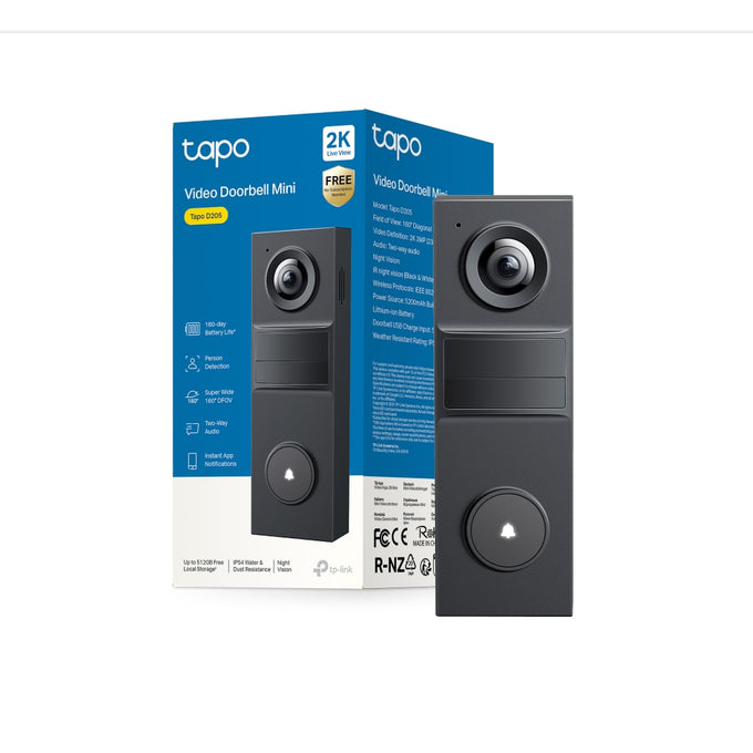 Tp Link Tapo 2K Battery Video Doorbell Mini - All Black| TPL-TD20 - Image 10