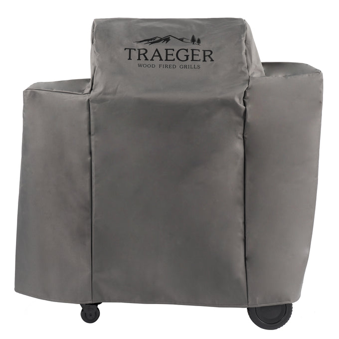 Traeger Ironwood 650 BBQ cover, heavy-duty weather-resistant fabric, custom fit, with Traeger logo, from Kean’s Claremorris.