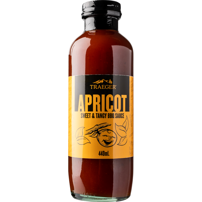 Traeger Apricot BBQ Sauce 440ml – sweet, tangy glaze for pork and poultry, available at Kean’s Claremorris. – online at