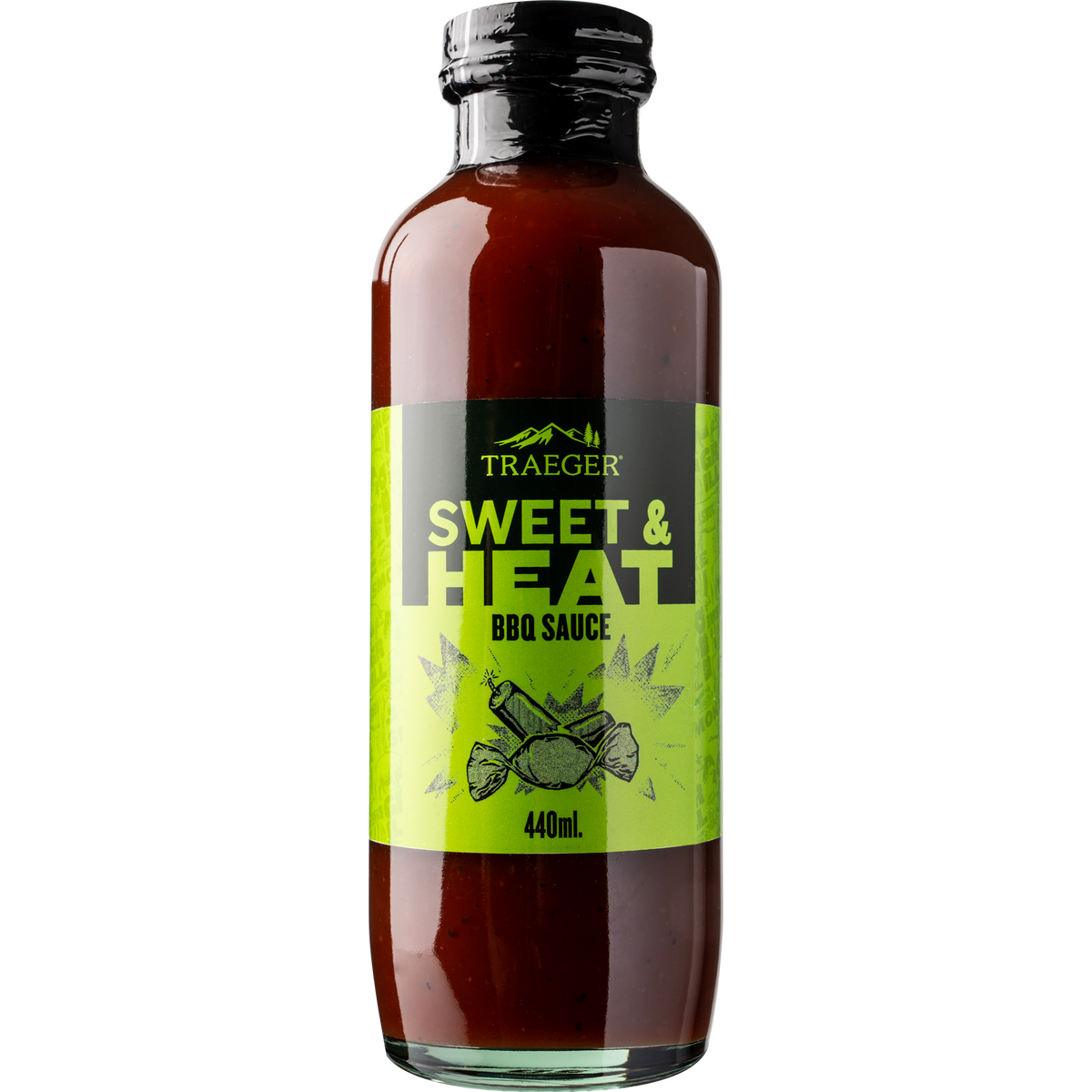 Traeger Sweet & Heat BBQ Sauce 440ml glass bottle, sweet molasses & apricot with spicy kick, perfect for beef – Kean’s