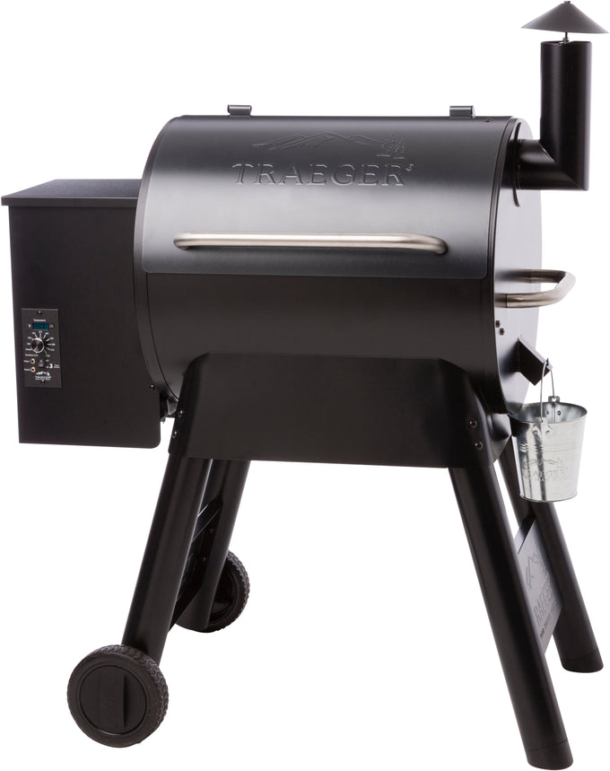 Traeger Pro 22 Wood Pellet Grill with wood-fired flavor, porcelain grates, 572 sq in cooking area, from Keans Claremorris.
