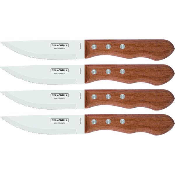 Tramontina Wooden Handle Steak Knives - 4pack 12cm Keans Claremorris