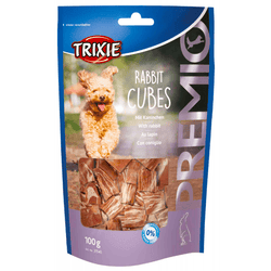 Premio Rabbit Cubes 100g, 70% rabbit meat, no added sugar, resealable bag – tasty treat from Keans Claremorris