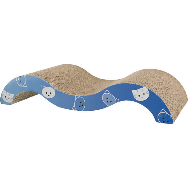 Mini Scratching Wave cat toy with catnip, turquoise cardboard, 50x23x9cm – Keans Claremorris