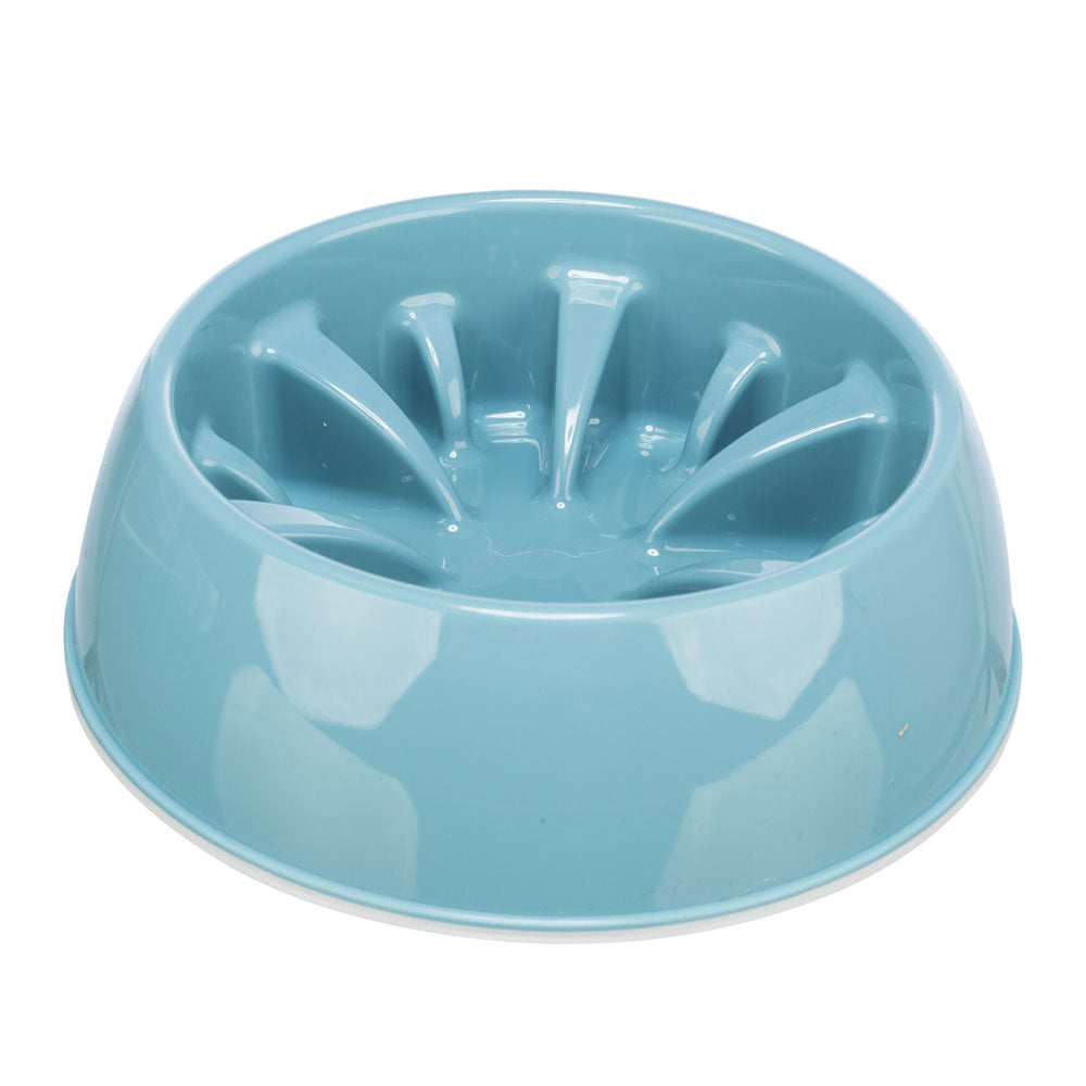 Slow feeding plastic dog bowl 1.4L with non-slip base, reduces gulping, durable, easy clean – Keans Claremorris