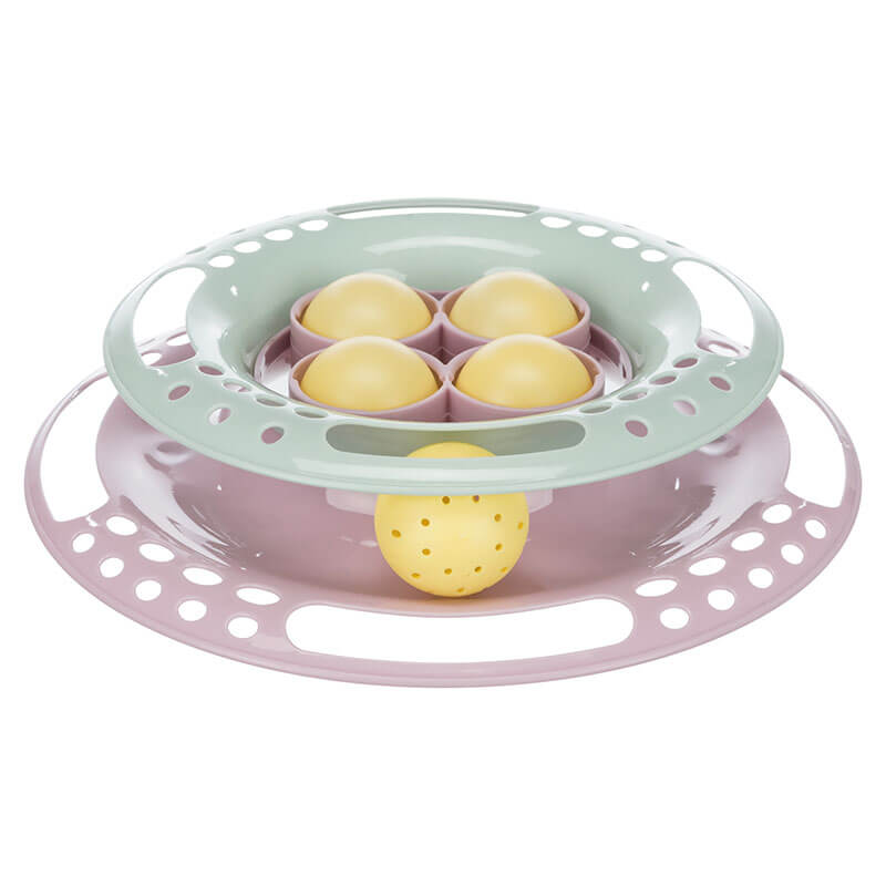 Junior Kitten Circle toy with 4 balls, plastic, 24cm diameter, stimulates kitten play and hunting instinct - Keans
