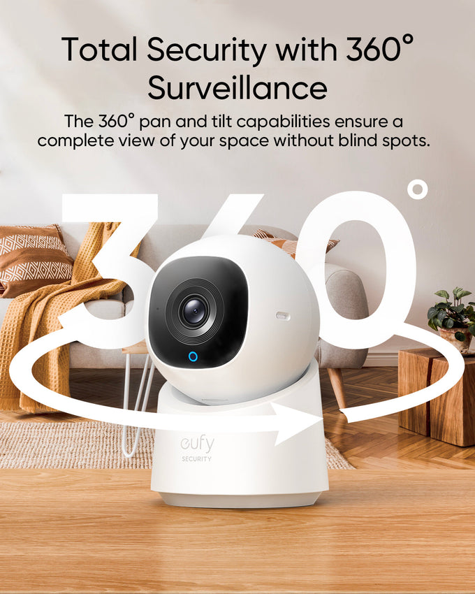 Eufy Indoor Cam C220 2K Pan and Tilt security camera with clear video, motion tracking – available at Keans Claremorris.