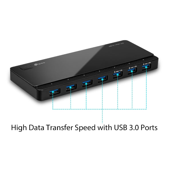TP Link USB 3.0 7-Port Hub for fast data transfer, multiple device connectivity - available at Keans Claremorris.