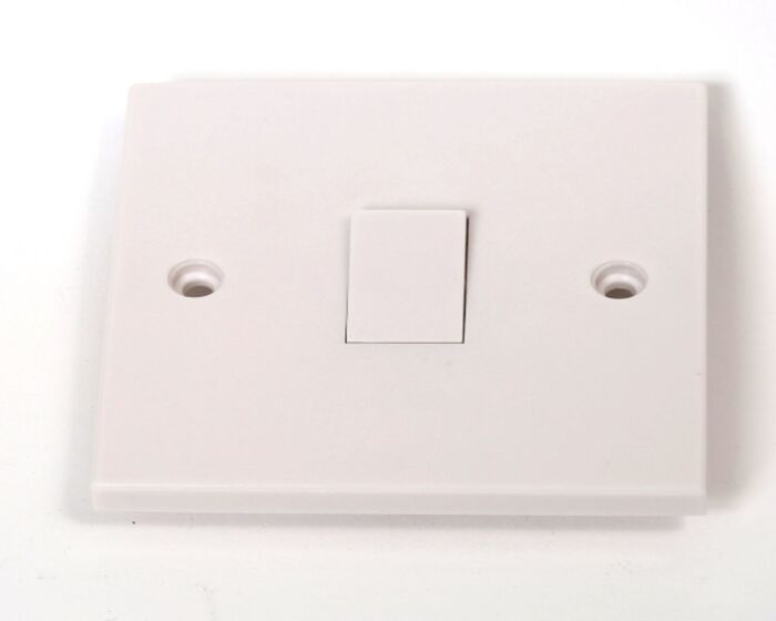 Phx 1 Gang 2 Way Light Switch 220V white plastic, durable, screw fixings included - Keans Claremorris