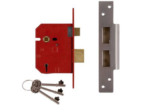 Union 5 Lever Mortice Sashlock 2.5in Brass Finish, 65mm Case, Anti-Saw Deadbolt, Reversible Latch – Keans Claremorris