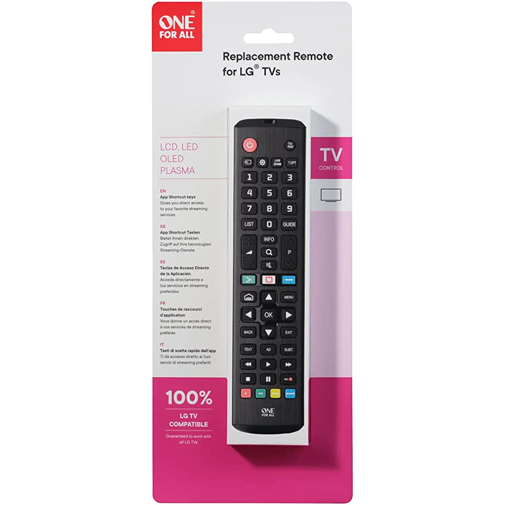 OneForAll LG Replacement TV Remote URC 4911 with learning feature, app shortcuts, no setup needed – Keans Claremorris
