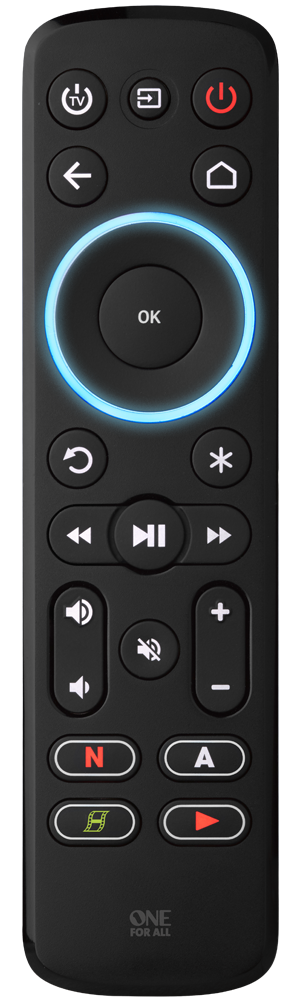One For All URC 7935 streaming remote with backlit keys, quick setup, and learning function – Keans Claremorris.